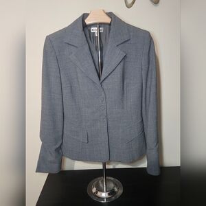 Bebe Gray Collared Lined Multi Button Dress Suit Women's Blazer Jacket Size 6